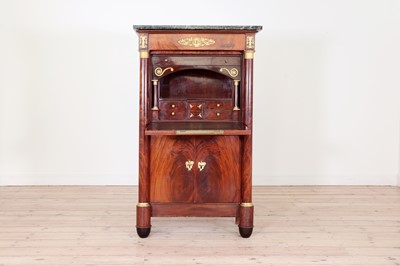 Lot 603 - An Empire mahogany secretaire á abbatant