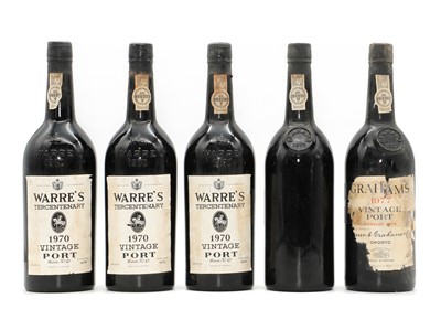 Lot 290 - Warres, Vintage Port, 1970 (3) and Grahams, Vintage Port, 1977 (2)