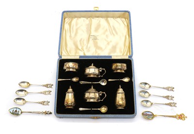Lot 46 - A silver cruet set
