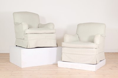 Lot 4 - A pair of late Victorian 'Bridgewater' armchairs by Howard & Sons
