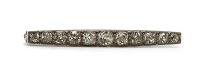 Lot 8 - An old cut diamond bar brooch