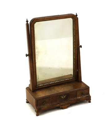 Lot 166 - A Queen Anne walnut toilet mirror