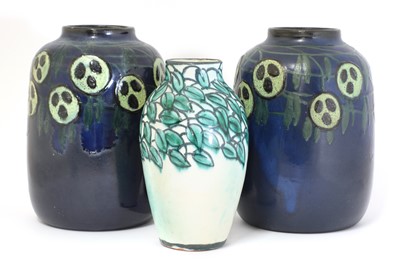 Lot 23 - A pair of German Art Nouveau pottery vases