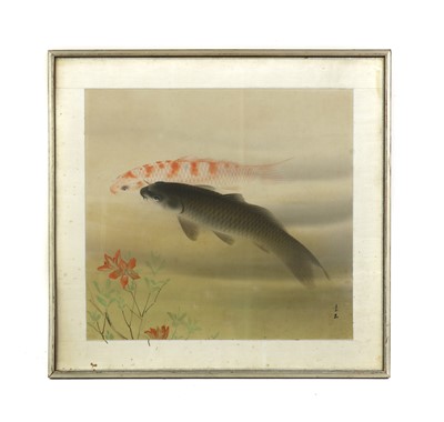 Lot 90 - A Japanese gouache painting