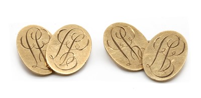 Lot 467 - A pair of 9ct gold cufflinks, by Deakin & Francis