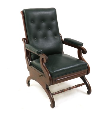 Lot 240 - A Victorian mahogany reclining armchair
