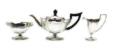 Lot 1 - A silver three piece tea service