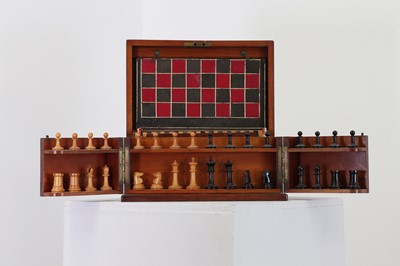 Lot 215 - A Victorian mahogany games compendium