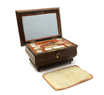 Lot 202 - An early Victorian rosewood work box