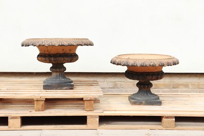 Lot 256 - A pair of Victorian terracotta urns