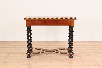 Lot 174 - A rosewood, bone and ebony card table