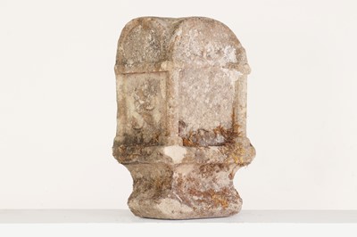 Lot 384 - A carved limestone milestone