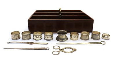 Lot 13 - A quantity of silver napkin rings