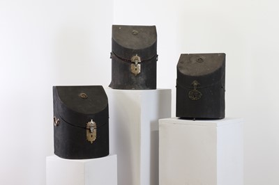Lot 120 - Three George III shagreen knife boxes