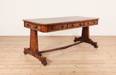Lot 16 - A George IV rosewood and burr yew library table
