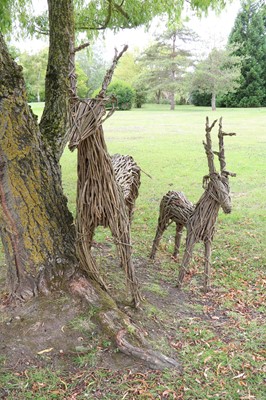 Lot 453 - A wicker deer