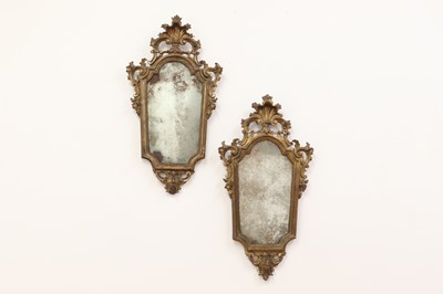 Lot 370 - A pair of gilt-framed girandole
