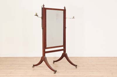 Lot 81 - A Regency mahogany cheval mirror