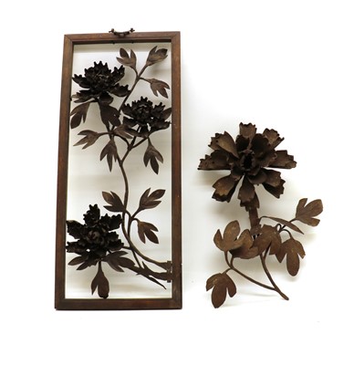 Lot 326A - A pair of iron wall appliques