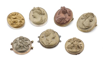 Lot 5 - A collection of lava stone cameos