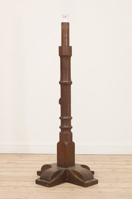 Lot 152 - A Robert 'Mouseman' Thompson oak standard lamp