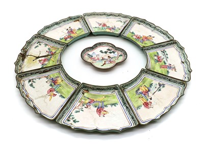 Lot 235A - A Chinese enamel quatrefoil dish