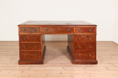 Lot 210 - A Victorian walnut partners' desk