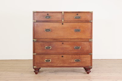 Lot 191 - A mahogany campaign chest