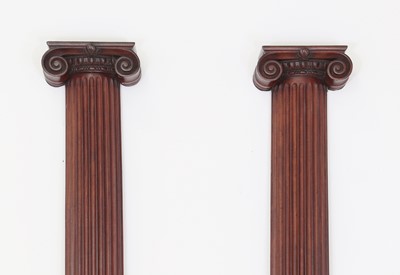 Lot 359 - A pair of mahogany Ionic pilasters
