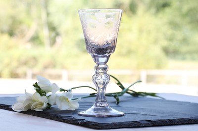 Lot 338 - An engraved wine glass