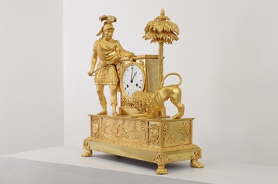 Lot 278 - A rare Empire ormolu mantel clock