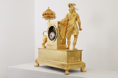 Lot 278 - A rare Empire ormolu mantel clock
