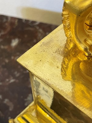 Lot 278 - A rare Empire ormolu mantel clock