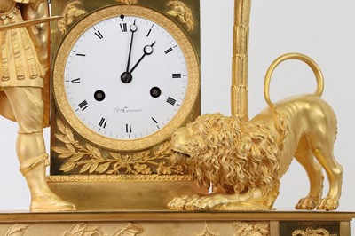 Lot 278 - A rare Empire ormolu mantel clock