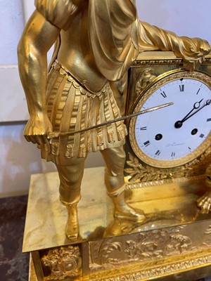 Lot 278 - A rare Empire ormolu mantel clock