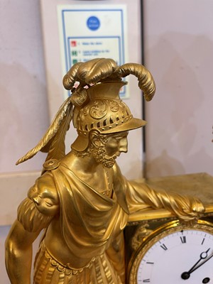 Lot 278 - A rare Empire ormolu mantel clock