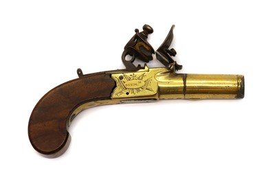 Lot 73 - A boxlock flintlock pocket pistol by Robert Dugard