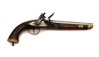 Lot 65 - A .75 bore Continental flintlock 'Sea Service' pistol