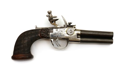 Lot 79 - A Liege 80 bore 4 barrelled flintlock boxlock, tap action pistol