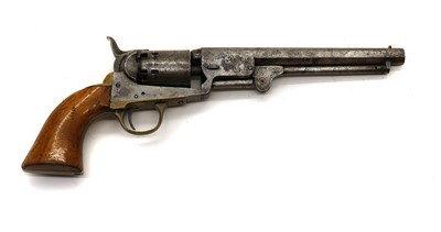 Lot 93 - A Belgian copy of a 'Navy Colt' 36 bore 6 shot revolver