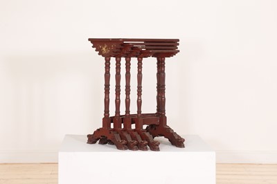 Lot 8 - A quartetto nest of lacquered tables