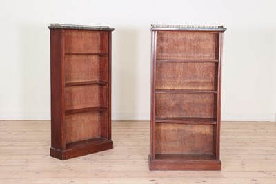 Lot 280 - A pair of narrow mahogany bookcases