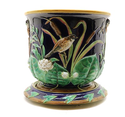 Lot 87 - A George Jones majolica jardinière and stand