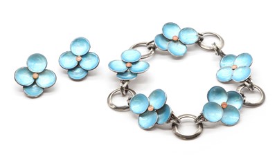 Lot 31 - A silver enamel bracelet, by Bernard Instone