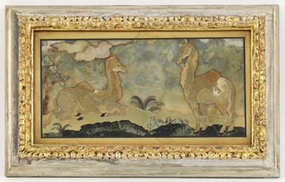 Lot 106 - A set of nine pietra dura panels