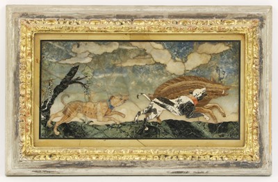 Lot 106 - A set of nine pietra dura panels