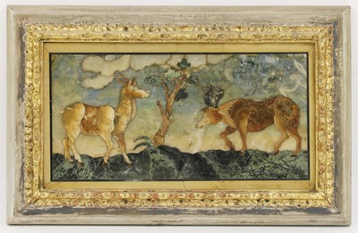 Lot 106 - A set of nine pietra dura panels