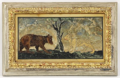 Lot 106 - A set of nine pietra dura panels