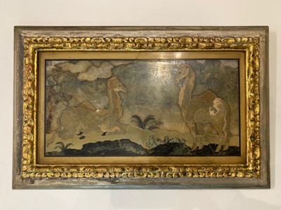 Lot 106 - A set of nine pietra dura panels