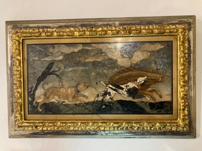 Lot 106 - A set of nine pietra dura panels